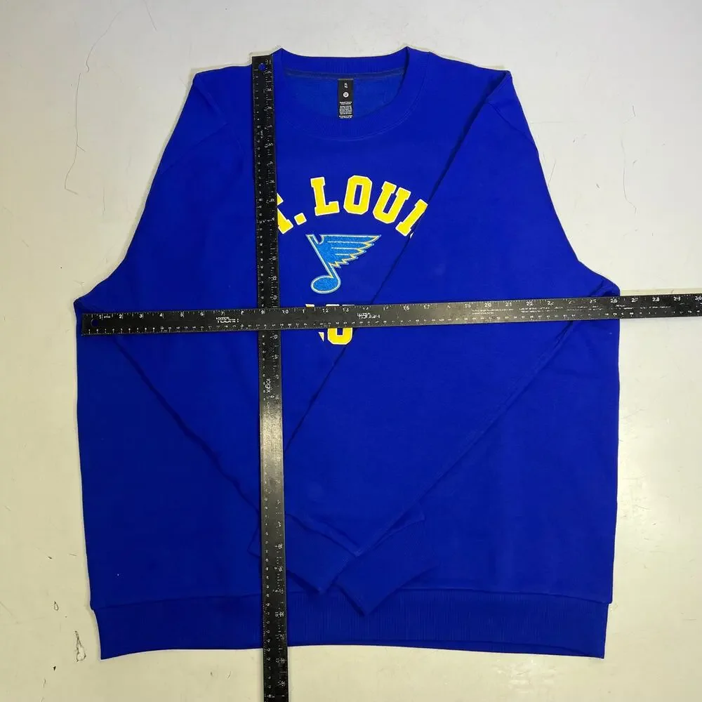 LULULEMON St. Louis Blues Steady State College Crewneck Men's Sz XL Cobalt Blue